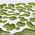 Garden Landscape Design Featuring Natural Irregular Green Grassy Terrain Shapes For Outdoor Decorative Ground Cover
