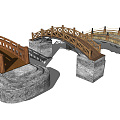 New Chinese-style Bridge Wooden Arch Bridge Landscape Bridge Wooden Bridge 3d model