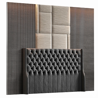 European classic background board wall panel 3d model