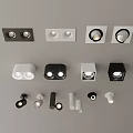 Various Styles Black And White Lighting Fixtures Including Recessed And Wall Mounted Designs