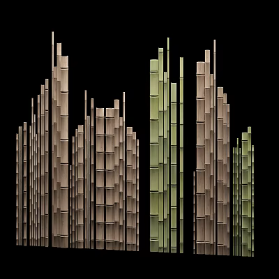 Modern bamboo 3d model