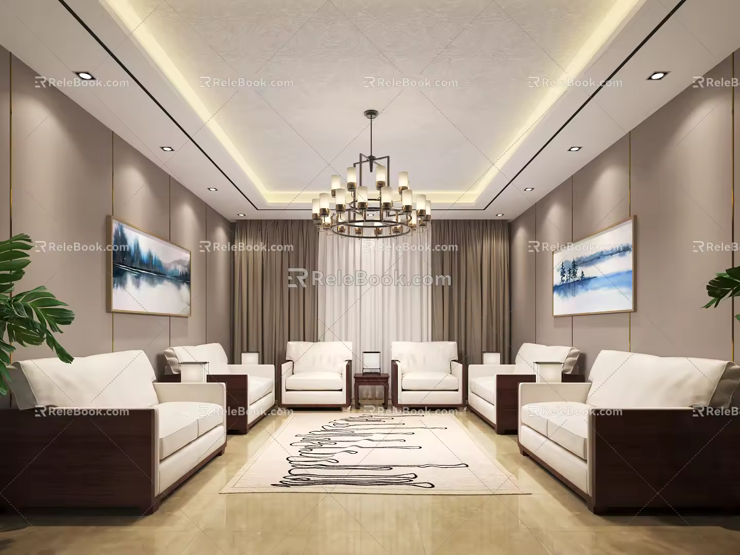 New Chinese Reception Room 3d model