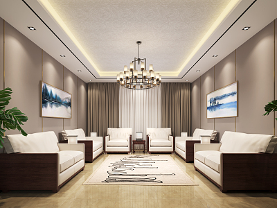 New Chinese Reception Room 3d model