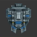 Futuristic Cosmic Spaceship 3D Model With Silver Blue Design And Engines