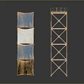 Modern Multi Colored Cube Stacked Shelves And Metal Frame Tiered Rack Furniture