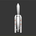 White Rocket Model With Side Boosters And Detailed Spacecraft Structure 3d model