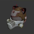 Tactical Combat Weapon Helmet With Metallic Brown Finish And Mechanical Parts