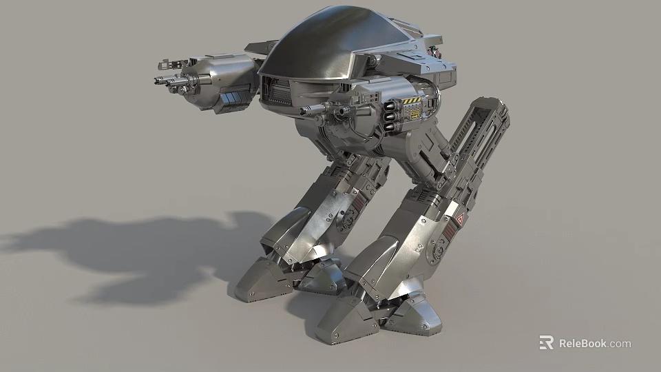 Smart Machine With Metallic Structure Mechanical Arms Weapon Systems And Mechanical Legs 3d model 