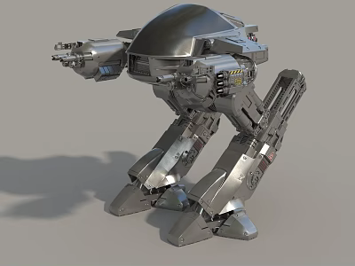 Smart Machine With Metallic Structure Mechanical Arms Weapon Systems And Mechanical Legs 3d model