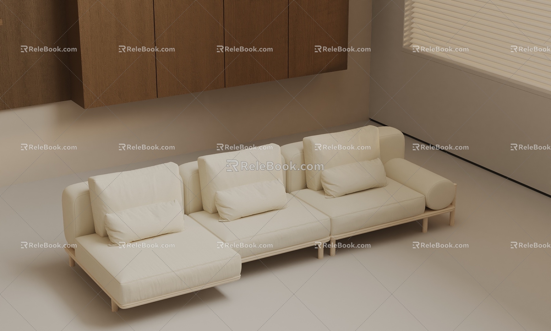 Three-seat sofa 3d model