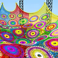 Modern rainbow net playground rainbow ball pool net 3d model