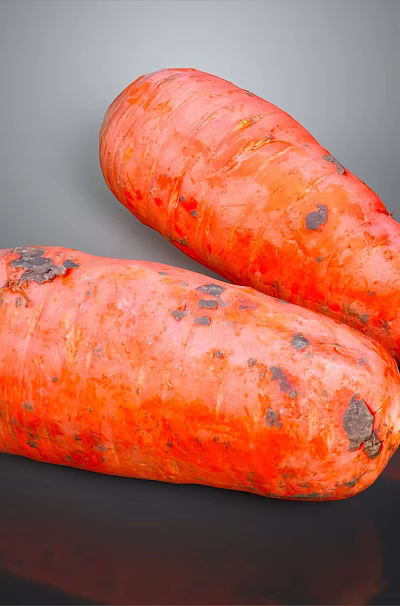 Fresh Orange Carrots with Natural Soil Marks on Dark Background 3d model Fresh Orange Carrots with Natural Soil Marks on Dark Background 3d model