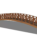 Wooden Arch Bridge With Truss Structure And Wooden Plank Deck Design