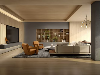 Modern Living Room Villa Living Room Leisure Area Negotiation Room Reception Room Living Room Study Room 3d model