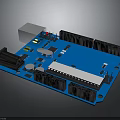 High Quality Electronic Circuit Board With Black Connectors And White Components