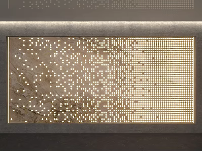Modern Accent Wall Design With Marble Texture And Embedded Lighting Features 3d model