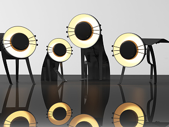 Modern Alien Table Lamp Creative Dynamic Cat Table Lamp 3d model