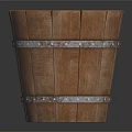 Rustic Wooden Bucket Shaped Decorative Ornament Set With Metal Bands For Home Decor