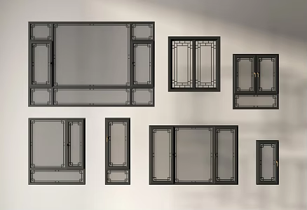 Chinese-style window new Chinese-style window casement window glass window door window bay window floor-to-ceiling window 3d model