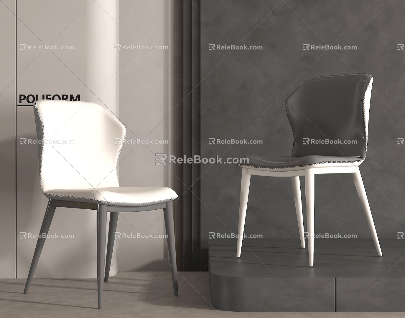 Dining Chair Single Chair Leisure Chair Negotiation Seat 3d model