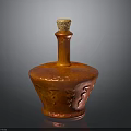 Vibrant Red Ceramic Decorative Bottle With Textured Surface And Golden Top Lid