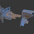 Ancient Historical Architecture Ruins With Broken Steps Railings And Damaged Walls