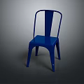 Blue Modern Metal Single Chair With Simple Design And Smooth Curved Lines For Home Use