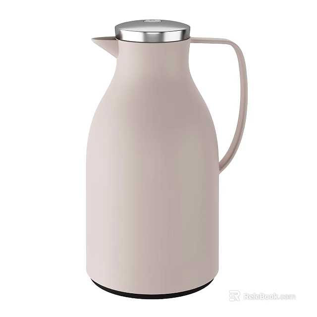 Light Pink Insulated Flask With Silver Lid And Modern Handle Design 3d model 