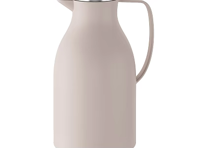 Light Pink Insulated Flask With Silver Lid And Modern Handle Design 3d model