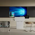 Modern Space Saving Classroom Desks And Chairs Combination With Intelligent Teaching Screen And Podium