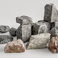 Natural Mixed Size Stones And Smooth Wooden Pieces For Home Decorative Projects