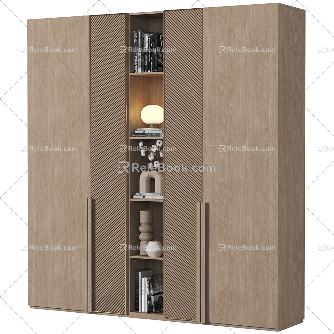 Quiet Wind Bookcase Decorative Cabinet 3d model