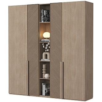 Quiet Wind Bookcase Decorative Cabinet 3d model