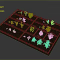 Scenic Square Foot Vegetable Garden With Divided Grids Wooden Fence And Lush Green Plants