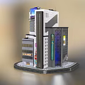Modern Multi Storey Commercial Complex With Glass Facade And Retail Spaces 3d model