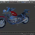 Red Motorcycle Featuring Black Seat Metal Frame Large Tires and Rear Luggage