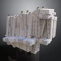 Modern Stone Architecture With Multi Level Platforms Geometric Design And Small Decorative Structures