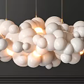 Modern White Spherical Chandelier With Multiple Illuminated Balls For Interior Decoration 3d model