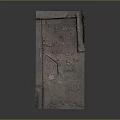 Vintage Scenery With Ancient Cracked Wooden Door Rustic Red Marks And Grey Background