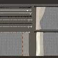 Various Styles Curtains With Different Colors And Curtain Rods