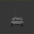 Modern Military Tank With Armored Body Tracks And Turret Design