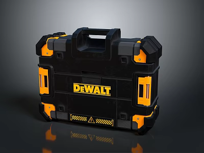 DEWALT Black And Orange Durable Toolbox With Hard Shell Portable Storage Design 3d model