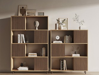 Nordic Bookshelf Solid Wood Bookshelf 3d model