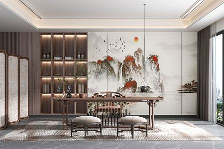 New Chinese Tea Room 3d model