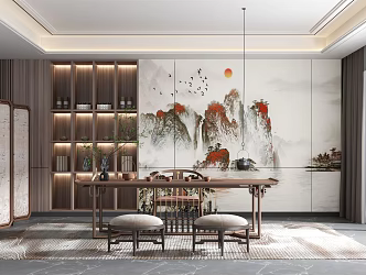 New Chinese Tea Room 3d model
