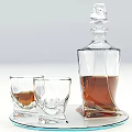 Elegant Crystal Whiskey Decanter and Glasses Set with Gift Box and Display Tray