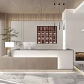 New Chinese Front Desk Hotel Club Front Desk Front Desk Service Desk Information Desk 3d model