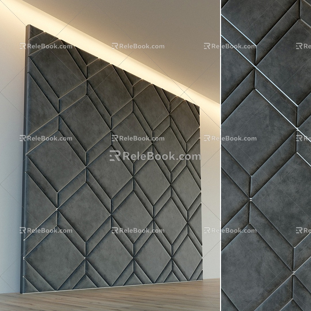 Decorative wall soft panel 3d model