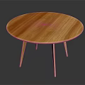 Natural Wooden Round Table With Sleek Surface And Slender Legs Modern Design