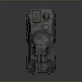 Armored Military Utility Vehicle With Multi Wheeled Metal Body And Cross Emblem